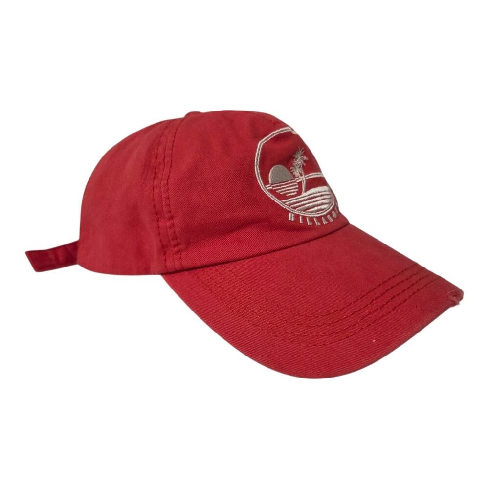 Billabong Surf Club Distressed Womens Strapback Cap Adjustable Cotton Hat Red